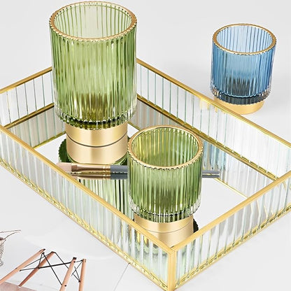 Makeup Brush Holder Organizer, Heavy Crystal Glass Brush Storage Holder - Image 3
