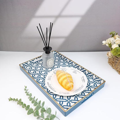 Spsyrine White Serving Tray, Plastic Marbling Tray - Image 2