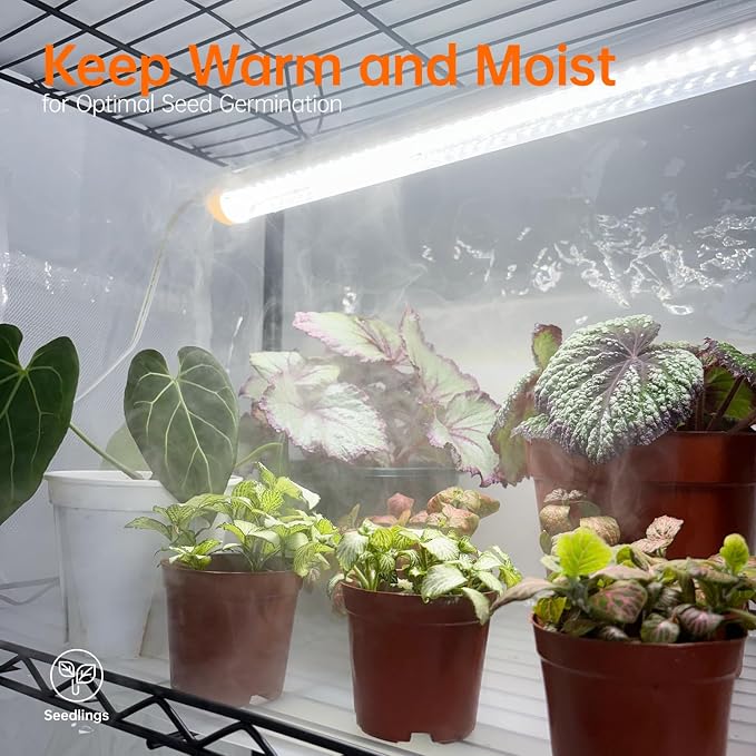 Bstrip Indoor Greenhouse with Grow Light, Mini Green House with 4 Pack T8 Full - Image 3