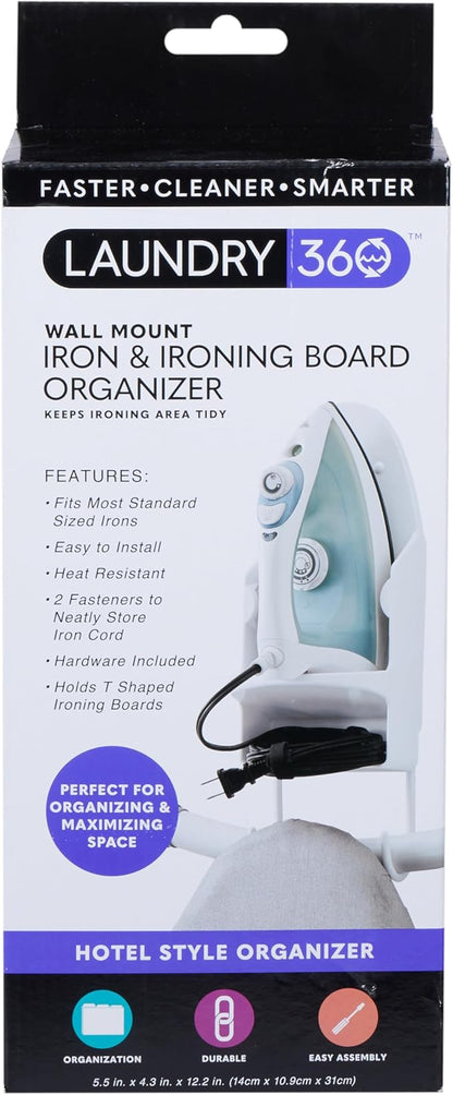 Laundry 360 Wall Mount Iron and Ironing Board Organizer Laundry Room Storage - Image 4
