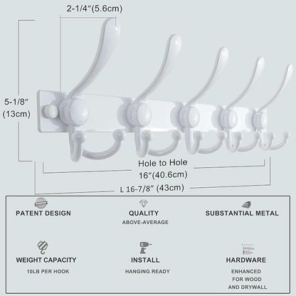 Dseap Coat Rack Wall Mount 2.0 Pro: Heavy Duty 300% Thicker, Stainless Steel - Image 5
