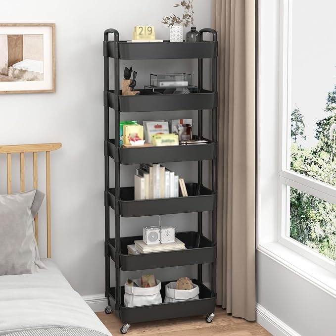 Sywhitta 6-Tier Plastic Rolling Utility Cart - Image 5