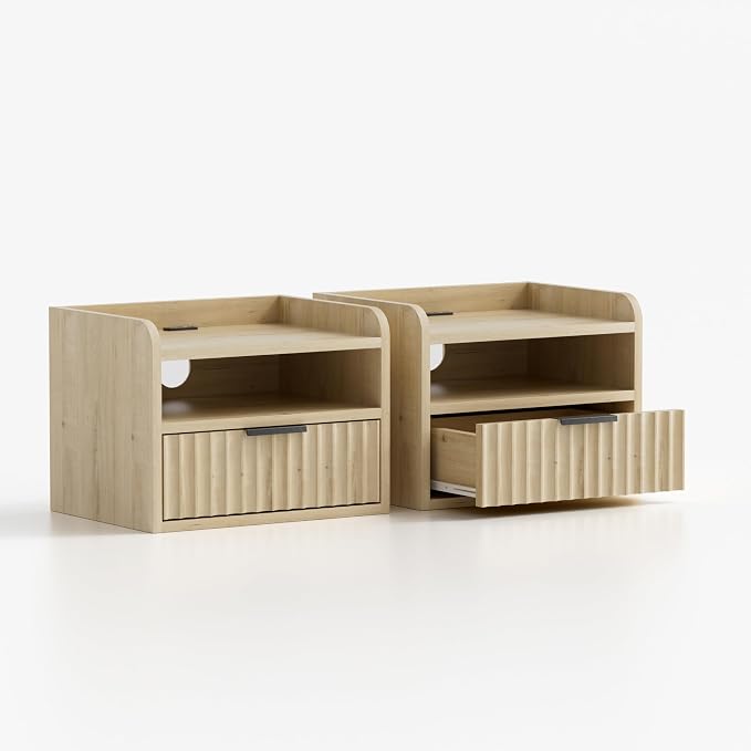 Fluted Floating Nightstands Set of 2 - Image 6