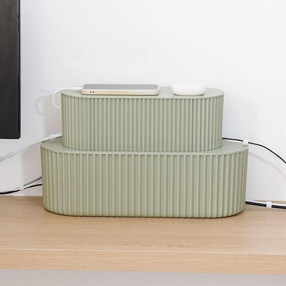 Green Cord Organizer Box, Plastic Cable Management Box - Image 7