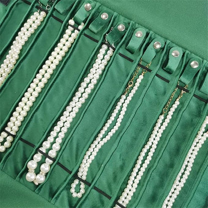 Portable Jewelry Roll Untangled Secure Necklace Travel Storage Bag Displays - Image 3