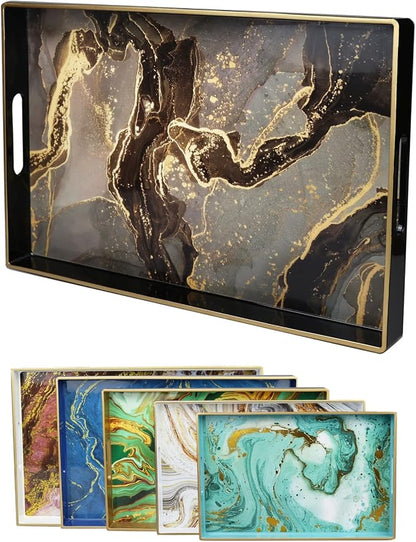 Black Marbling Decorative Tray by Leemxiiny