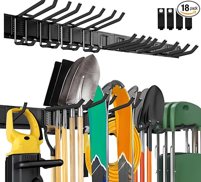 64'' Garage Tool Organizer Wall Mount, Garage Hooks Heavy Duty, Shovel Holder by Unknown