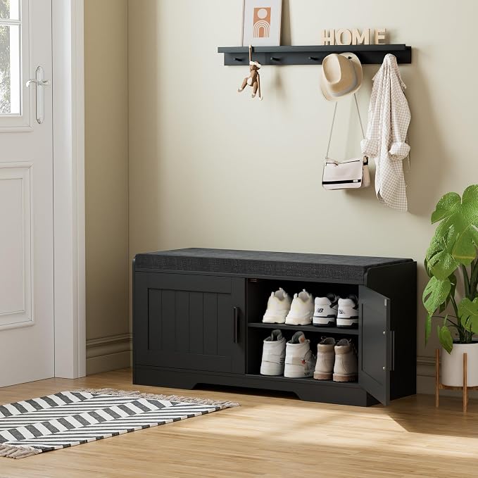 Homleke 2-Tier Storage Bench, Shoe Bench - Image 3
