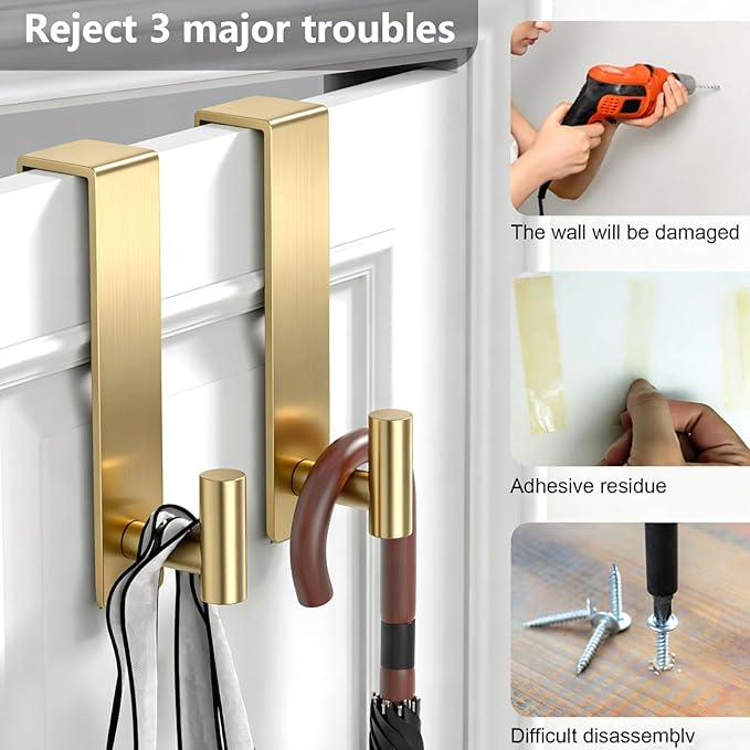 PMMASTO 2-Pack Over The Door Hooks - Image 4