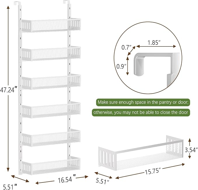 6-Tier Over The Door Pantry Organizer - Image 2