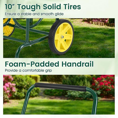 Goplus Garden Hose Reel Cart, 230ft 5/8" or 300ft 1/2" Heavy-Duty Metal Hose - Image 8