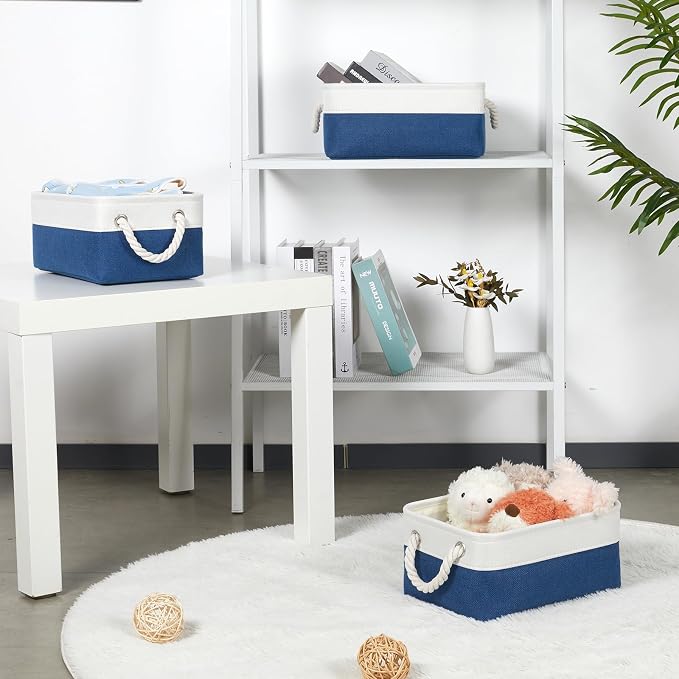 Bidtakay Small Storage Baskets for Shelves 3 Pack Fabric Storage Bins for - Image 5