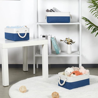 Bidtakay Small Storage Baskets for Shelves 3 Pack Fabric Storage Bins for - Image 5