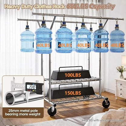 GRANNY SAYS Heavy Duty Clothes Rack Rolling Clothing Racks - Image 2