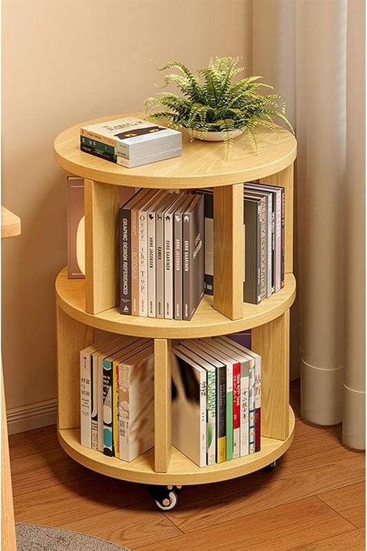 Rotating Bookshelf Tower 2/3/4/5/6 Tier Wood Rotating Bookshelf Wooden Book by Unknown