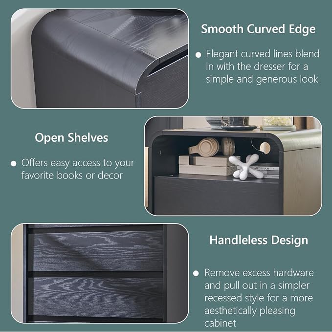25" Tall Modern Nightstand - Image 5