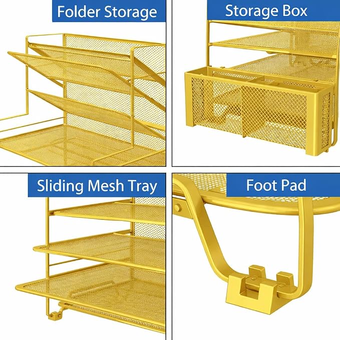Simple Trending 7 Tier Desk File Organizer, Letter Tray Paper Organizer - Image 4