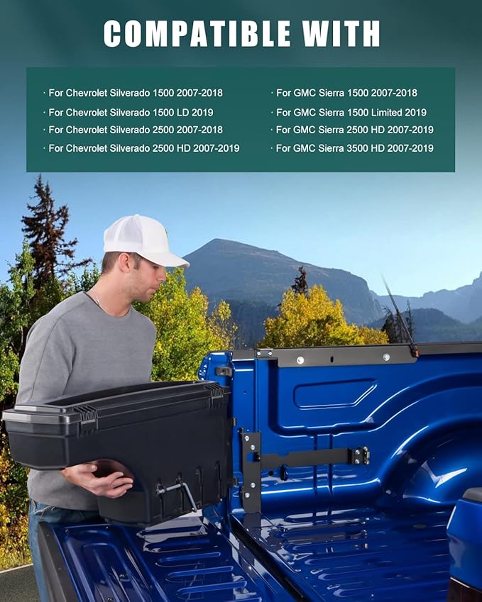 SCITOO Truck Bed Tool Box for Chevrolet Silverado 2008-2019 for GMC Sierra - Image 3