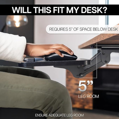 VIVO Adjustable Computer Keyboard & Mouse Platform Tray Ergonomic Under Table - Image 6