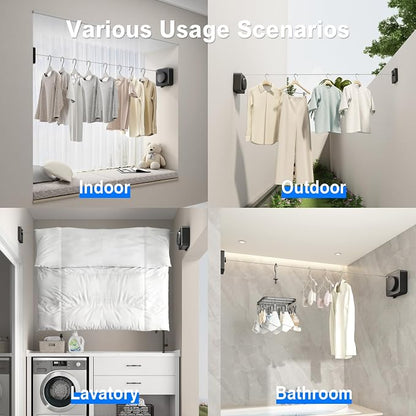 MUSTORN Retractable Clothesline Indoor, Non-Sagging Outdoor Clothes Line - Image 6