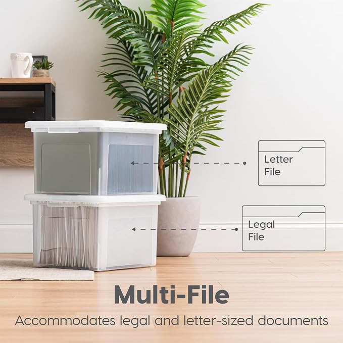 IRIS USA File Box, Plastic File Organizer - Image 4