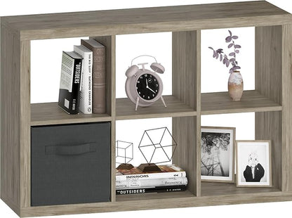 Bookshelf Cube Storage Organizer, 6-Cube Shelf Bookcase by Unknown