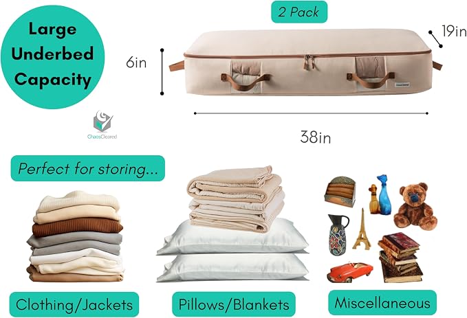 Under Bed Storage Bags 2 Pack - Image 2