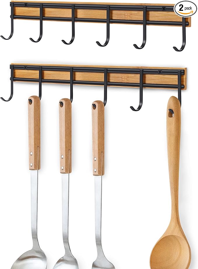 Kitchen Utensil Hanger, Wall Mout Kitchen Utensil Holder Organizer Rack by ANGOSUFI