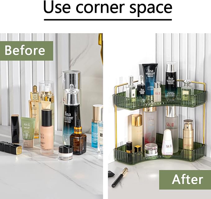 2-Tier Corner Bathroom Counter Organizer – Storage Shelf - Image 5