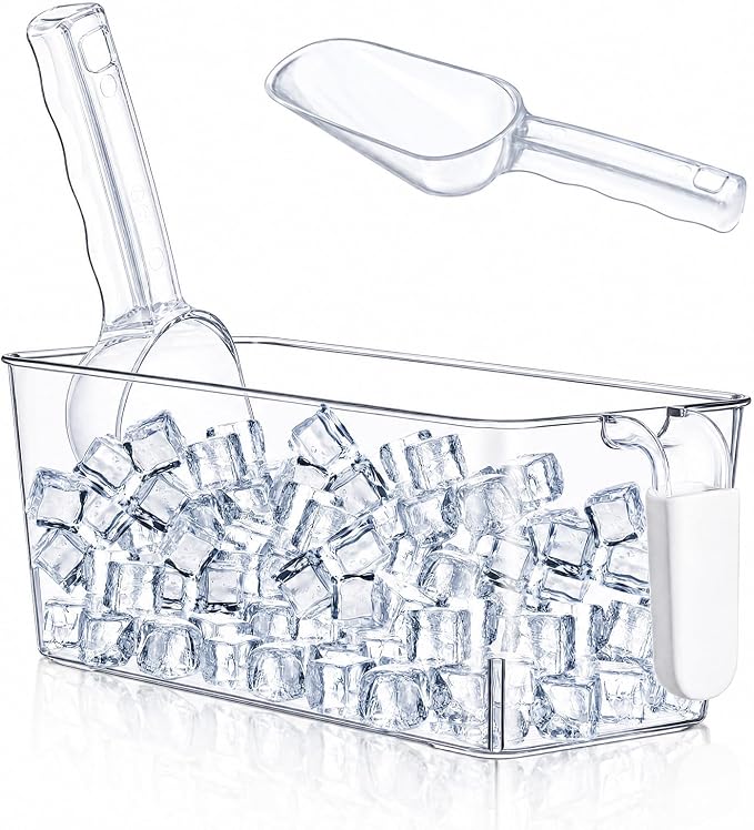 Havawish Clear Ice Bucket for Freezer Flexible Scoop Set Plastic Freezer Ice by Havawish