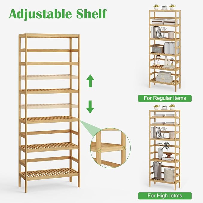 Bamboo Rack, Adjustable Bamboo Shelf, Bathroom Living Room - Image 4