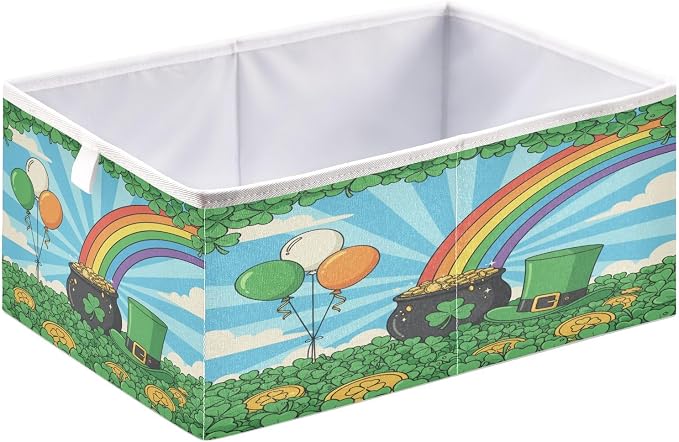 St Patrick's Day Shamrock Field Leprechaun Hat Coins Closet Organizers Storage by Unknown