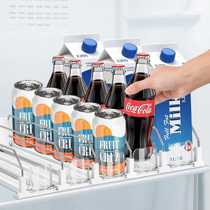 Drink Organizer for Fridge, Adjustable Width Soda Can Dispenser for by asika