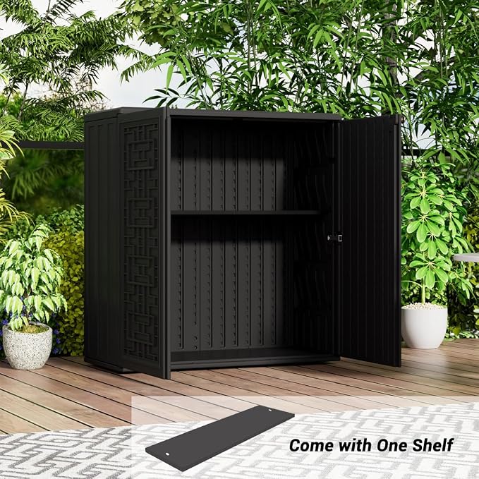 Outdoor Storage Cabinet Waterproof, Resin 62 Gallon Deck Box - Image 5