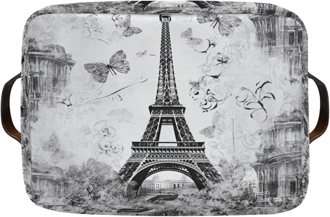 YETTASBIN Paris Eiffel Tower Storage Basket 1pc, Large Collapsible Toys Clothes - Image 9
