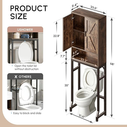 Brown Over The Toilet Storage Cabinet - Image 2