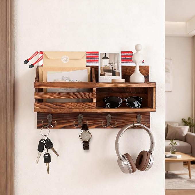 Key and Mail Holder for Wall, Mail Organizer Wall Mount - Image 4