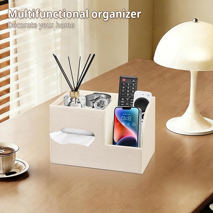 Leather Square Tissue Box Cover - Image 2
