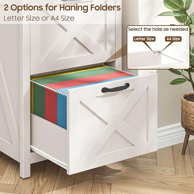 Farmhouse File Cabinet with 2 Drawers - Image 4