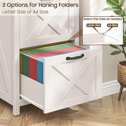 Farmhouse File Cabinet with 2 Drawers - Image 4