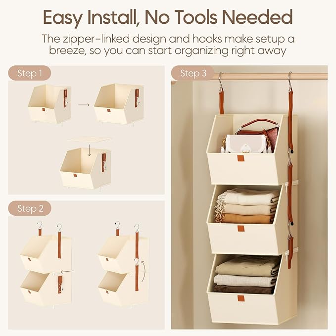 Homsorout Collapsible Hanging Closet Organizer - Image 7