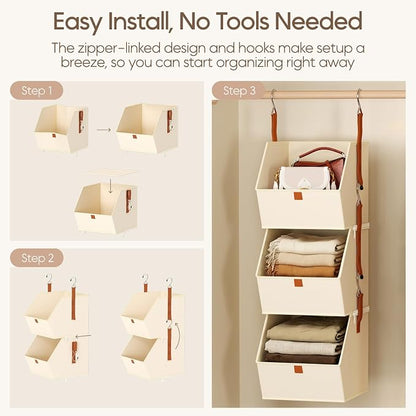 Homsorout Collapsible Hanging Closet Organizer - Image 7