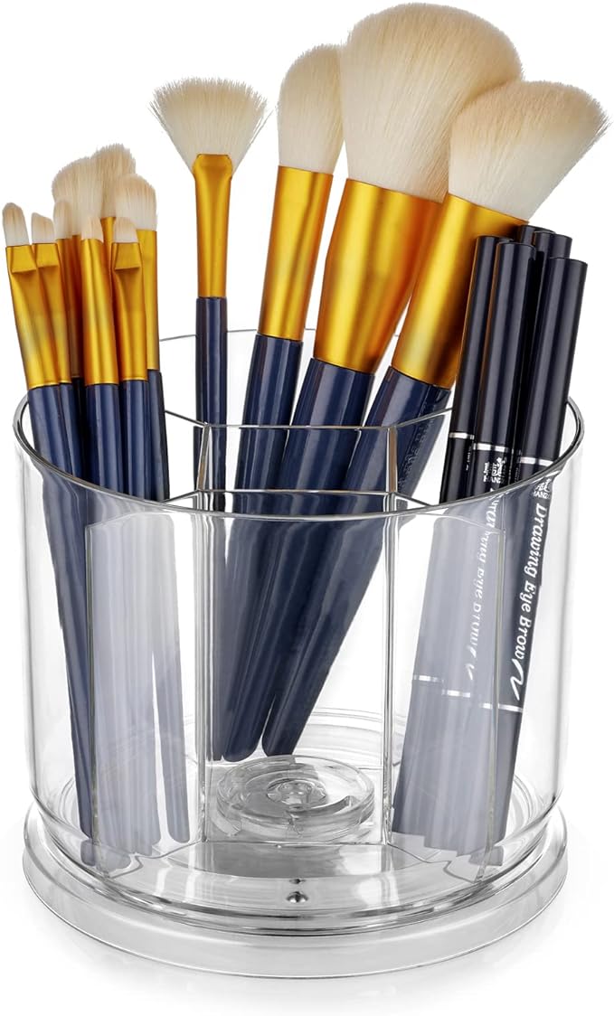 Makeup Brush Holder Organizer, Rotating Makeup Organizer by VANZAVANZU