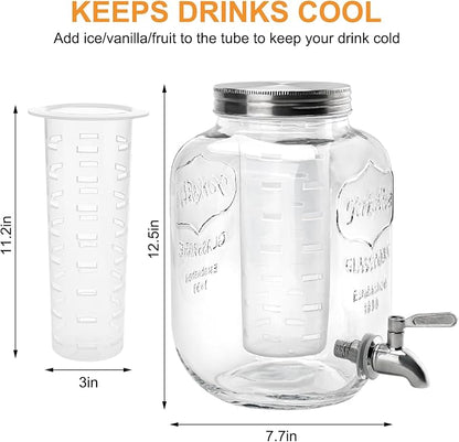 2 Gallon Glass Beverage Dispenser - Image 5