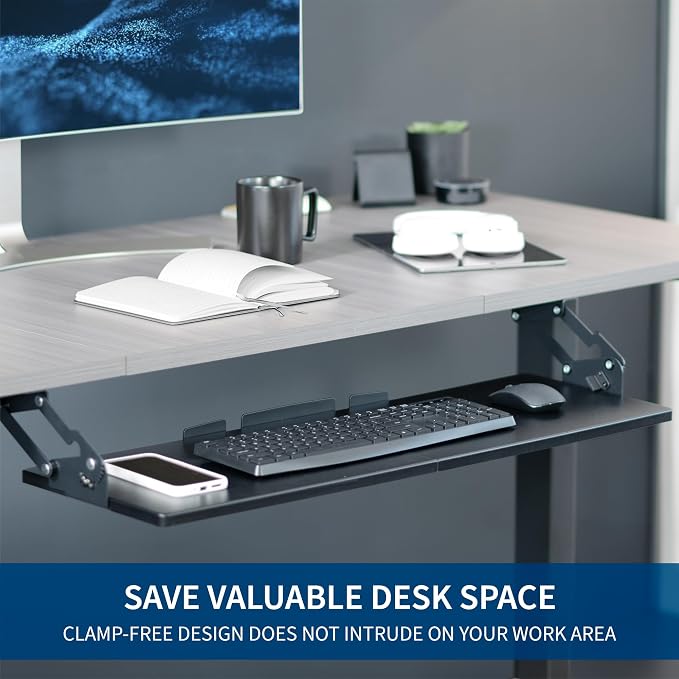 VIVO Large Under Desk 34 x 11 inch Computer Keyboard and Mouse Tray - Image 5