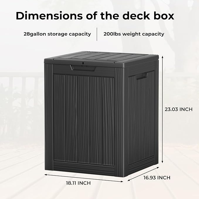 Two 28 Gallon Outdoor Storage Box, Resin Deck Boxes Waterproof, Indoor Outdoor - Image 7