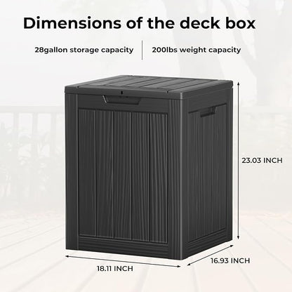 Two 28 Gallon Outdoor Storage Box, Resin Deck Boxes Waterproof, Indoor Outdoor - Image 7