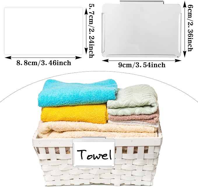 12 Pack Basket Labels Clip On, Stainless Labels - Image 2