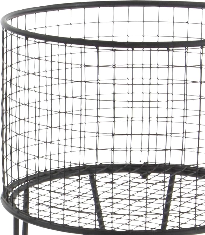 CosmoLiving by Cosmopolitan Metal Storage Cart Deep Set Rolling Mesh Laundry - Image 2