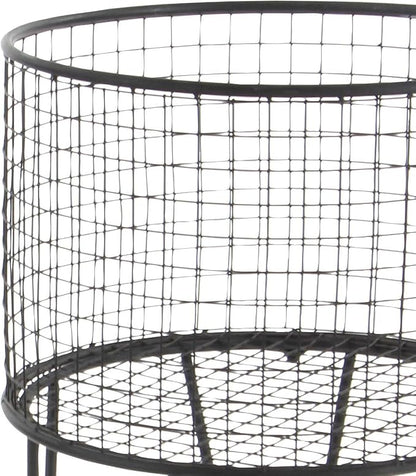 CosmoLiving by Cosmopolitan Metal Storage Cart Deep Set Rolling Mesh Laundry - Image 2
